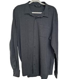 TRAVIS MATHEW Men's SLATER BUTTON SHIRT, HEATHER BLACK, Size XL, NWOT
